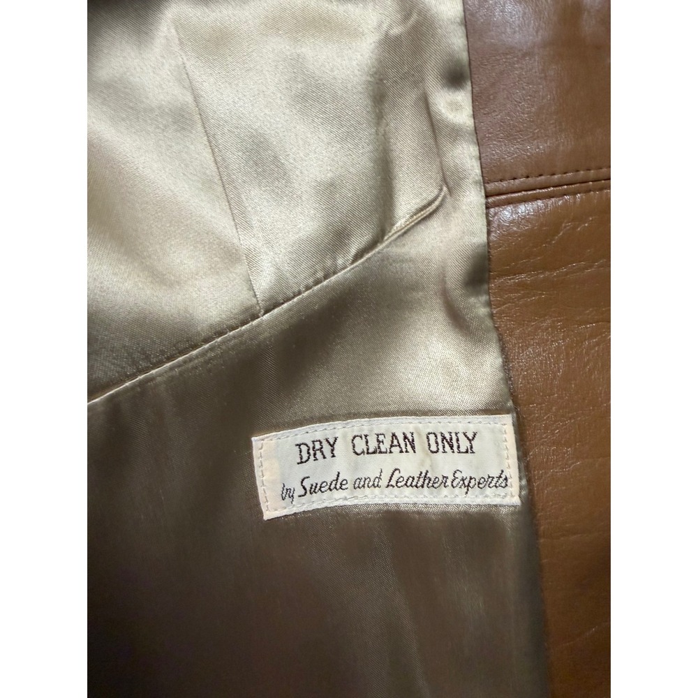 Vintage Lakeland Leather Blazer Brown Leather Sport Coat 42‎ Long Men's Jacket - Picture 8 of 8